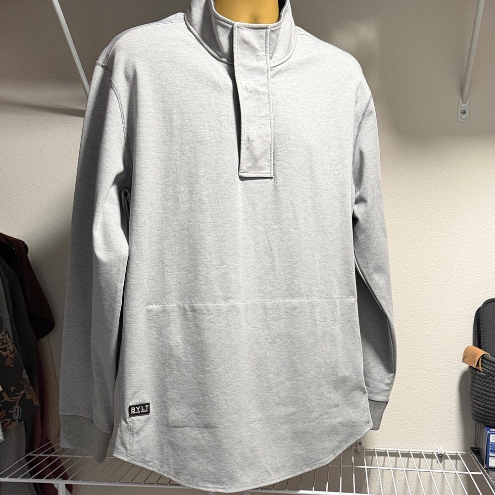BYLT Basics Light Gray Performance Pullover Jacket